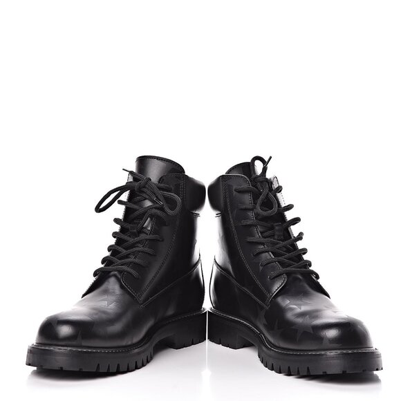 Valentino Garavani  Calfskin Hologram Star Print Combat Boots Men main image 8